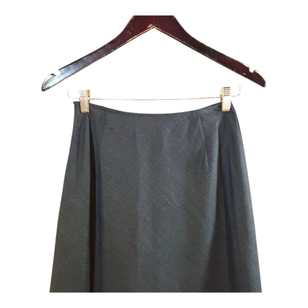 Vintage Lafayette 148 NY Wool Blend A-line Maxi Skirt in Gray Classic Women's 0P